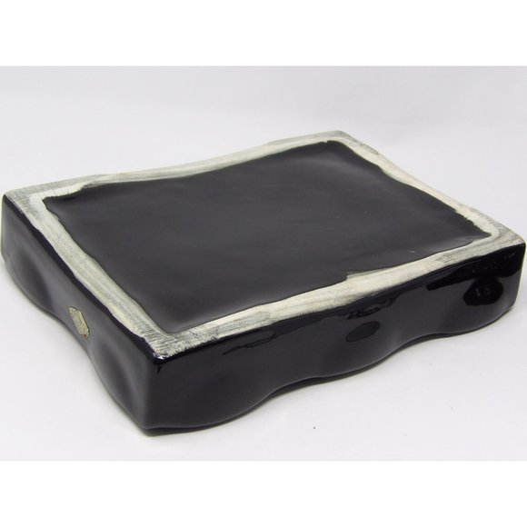 Vintage Camark Pottery Black Pair of Ducks Flower Frog with Matching Black Pond - Picture 8 of 9